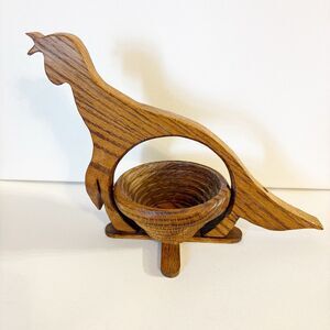 Wooden Collapsable Basket Quail Pheasant Turkey Decor Cottagecore Country